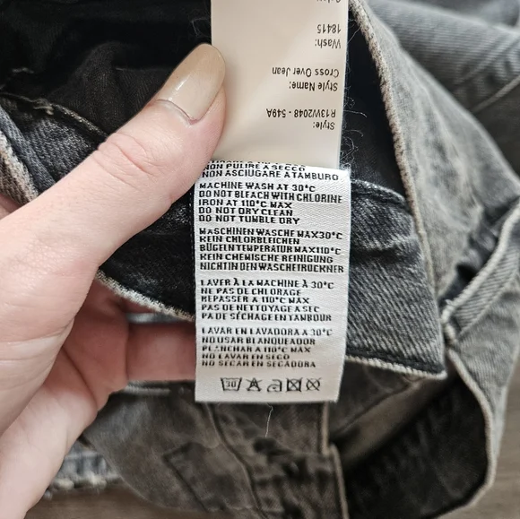 R13 Peyton Black Crossover Jeans Size 25 - Picture 15 of 16